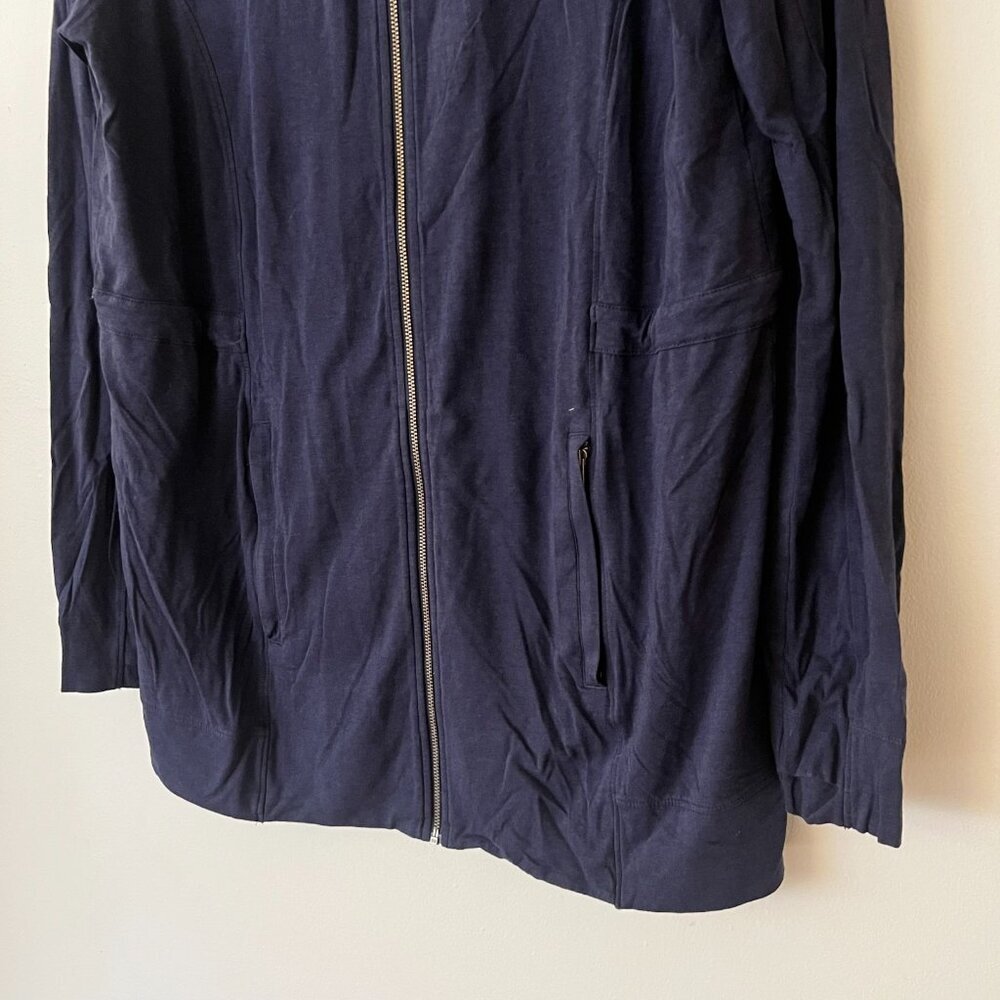 Coolibar UPF Sun Protection Full Zip Cruise Jacket Navy Blue Women's Size Medium - Picture 2 of 8